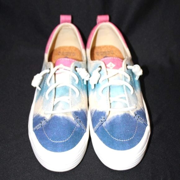 NWT Sperry Blue Crest Canvas Platform Slip-on Sneaker - Picture 1 of 13